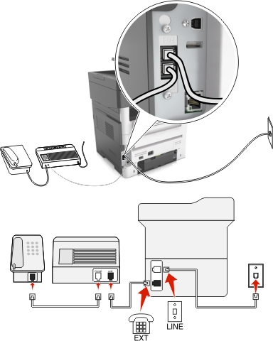 Setting Up Fax Using A Standard Telephone Line Lexmark Mx