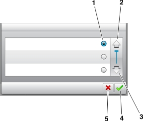 Иллюстрация примера сенсорного экрана на панели управления принтера.