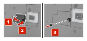 Instalación de la cubierta de conector a la impresora