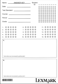 A 15-item answer sheet