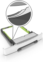 Paper that is incorrectly loaded in the tray