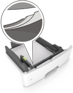 Paper that is incorrectly loaded in the tray