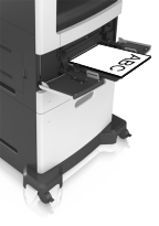 For one-sided printing, load the letterhead faceup, with the bottom edge entering the printer first.