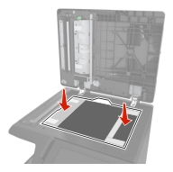 Размещение новой прокладки сканирования УАПД на стекле сканера