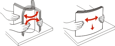picture showing how to fan flex and straighten paper