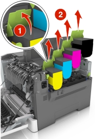 Replacing a black and color imaging kit | Lexmark CS510