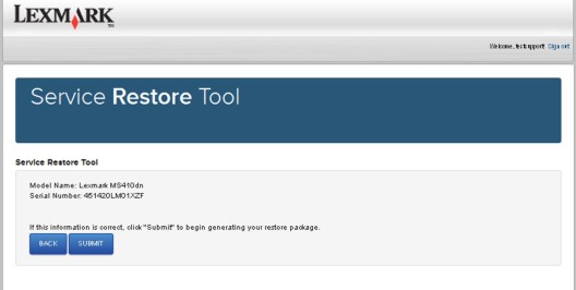 Restoring The Printer Configuration Lexmark Cx725 3400