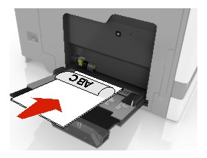 Loading the multipurpose feeder | Lexmark XC8160