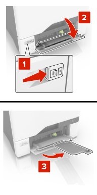 Loading the multipurpose feeder | Lexmark CS725