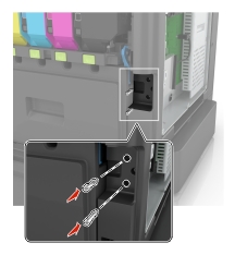 Installing a printer hard disk | Lexmark CX725