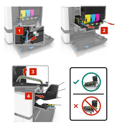 Replacing the transfer module | Lexmark CX725