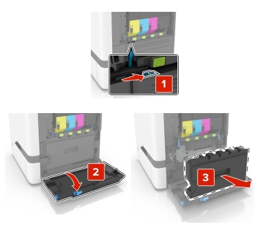 Replacing the waste toner bottle | Lexmark CX725