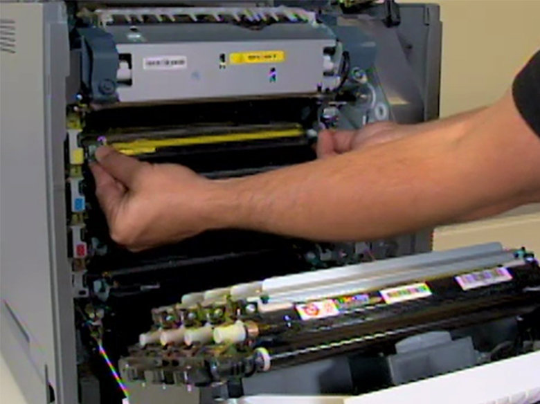Remove the used toner cartridge, and then set it aside