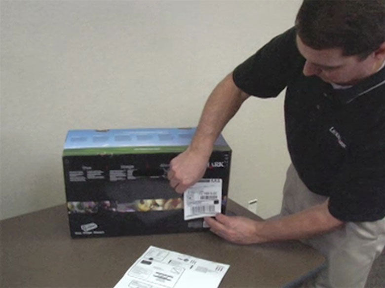 Zurücksenden der gebrauchten Druckkassette zum Recycling an Lexmark