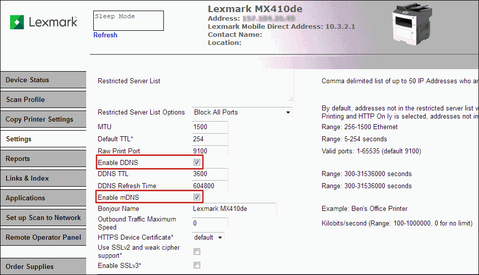 Configuring wireless settings for the MarkNet N8350 MarkNet N8352 the panel | Lexmark MC2640