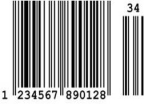 A sample image of EAN/JAN-13 with 2-digit supplemental bar code.