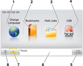 The illustration shows an example of a home screen.