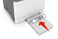 Load the letterhead into the manual feeder faceup for one-sided printing.