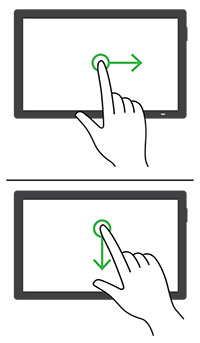 Nuotrauka, kurioje parodyta kaip pereiti prie sekančio ekrane parodyto elemento.