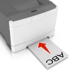 Load the letterhead into the multipurpose feeder faceup for two-sided (duplex) printing.