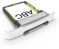 Load the letterhead into the tray faceup for one-sided printing.
