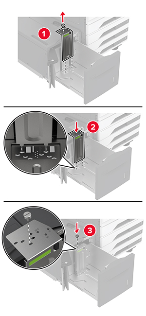 Paperiohjaimet poistetaan ja asetetaan aukkoihin, jotka vastaavat lisättävää paperikokoa.