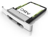 Load the letterhead into the tray faceup for one-sided printing.
