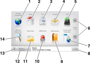 The printerhome screen