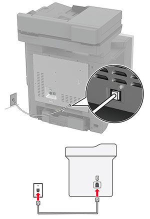 A impressora está conectada diretamente a uma tomada.