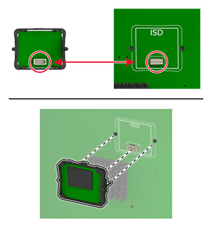 O ISD é inserido em seu local na placa do controlador.