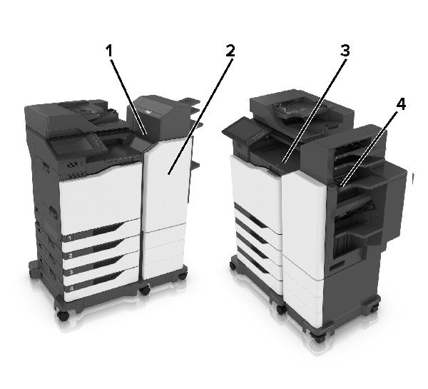 Posibles zonas de atasco en la impresora