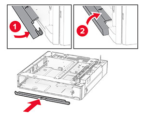 The lower tray cover is aligned, and then attached to the tray base.