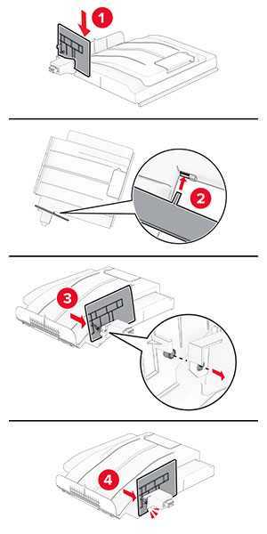 The inner rear cover is aligned, and then attached to the offset stacker.