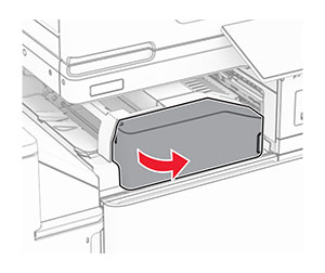 Door F of the paper transport with folding option is opened.