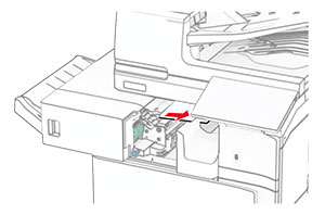 Jammed paper in door R1 is removed.
