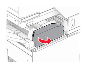 Door F is being opened.