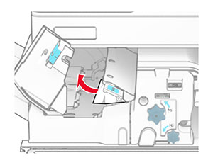 Jammed paper is removed from the paper transport with folding option.