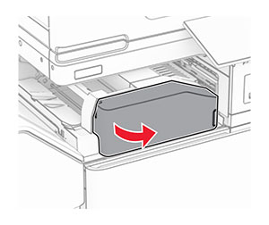 Door F of the paper transport with folding option is opened.