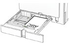 The letterhead is loaded faceup with the header toward the front of the tray.