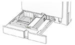 The letterhead is loaded facedown with the header toward the rear of the tray.