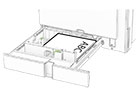 The letterhead is loaded faceup with the header toward the right side of the tray.