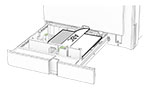 The letterhead is loaded facedown with the header toward the left side of the tray.