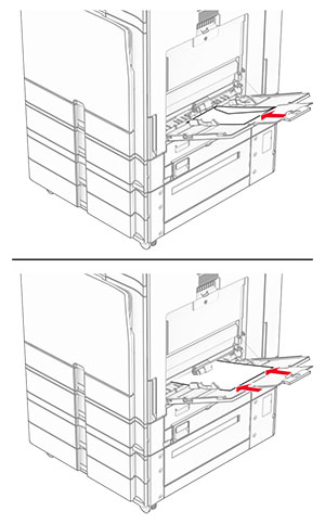 Correct way of loading letterhead and prepunched paper is shown.