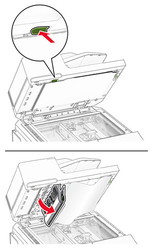 Door A1 is pulled open.