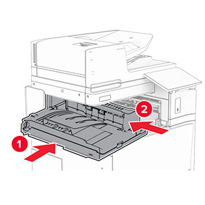 The paper transport is inserted into the printer.