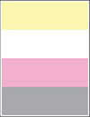 A page with some colors missing on the print.