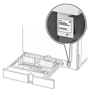 The label with the serial number of the printer.