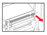 The small portion of foam is removed from the finisher.