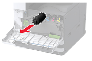 La cartuccia di toner viene estratta dalla stampante.