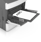 For one-sided printing, load letterhead faceup, with the top edge entering the printer first.